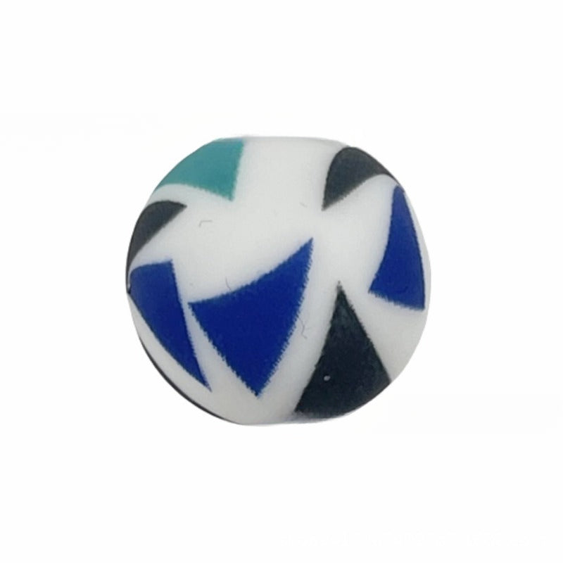 Wholesale 50PCS/PACK Color Water Transfer Printed Silicone Beads